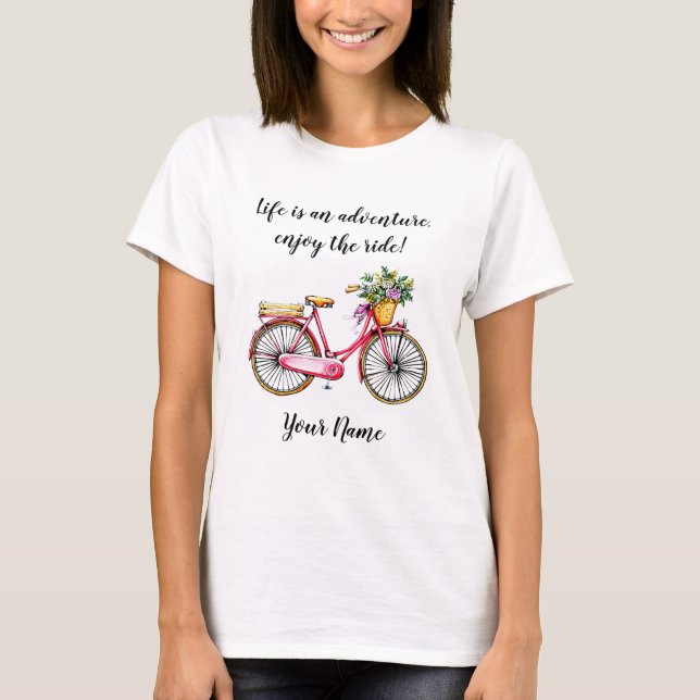 Life Adventure Bicycle Custom T-Shirt (Front)