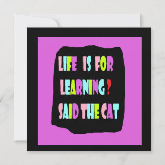 Life and learning big letters for kids invitation