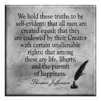 Life and Liberty - Jefferson Quote - Art Poster