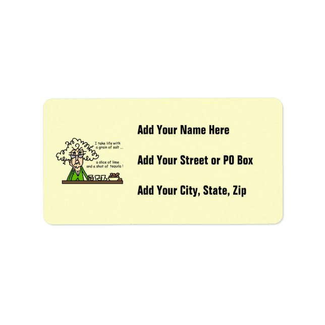 Life and Tequila Humour Label (Front)