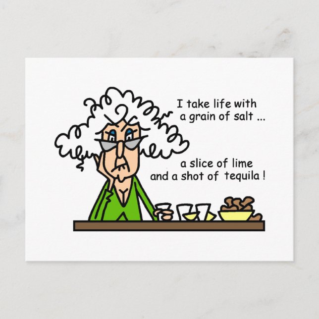 Life and Tequila Humour Postcard (Front)