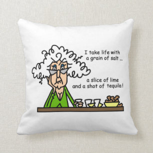 Life and Tequila Humour Throw Pillow
