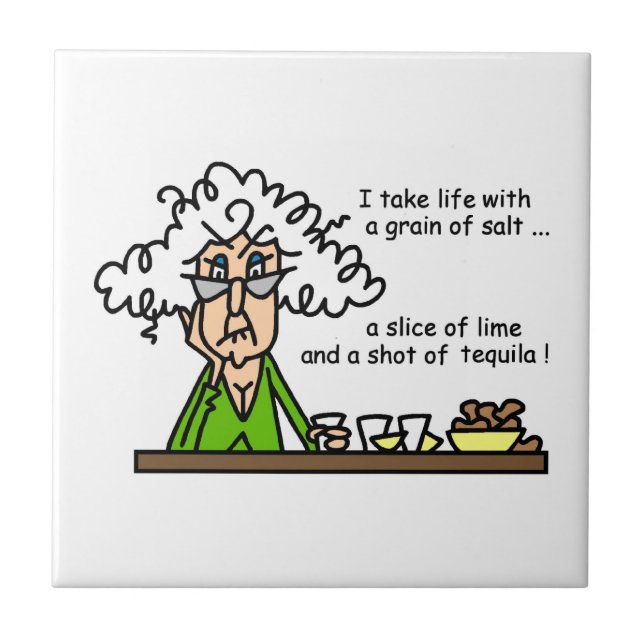 Life and Tequila Humour Tile (Front)