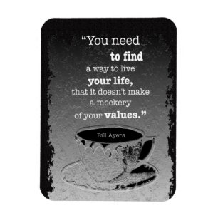 Life and Values, Illustrated Existentialism quote Magnet