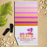 Life at the Beach Personalized Beach Towel<br><div class="desc">Fun,  summery,  tropical beach theme design</div>