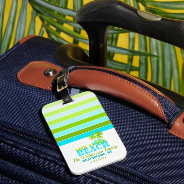 Life at the Beach Personalized  Luggage Tag (Front Insitu 1)