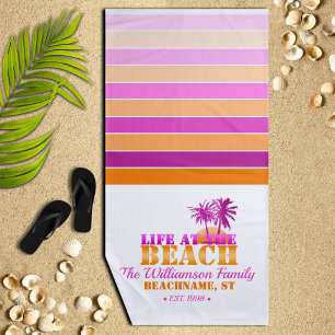 Life at the Beach Personalized Towel