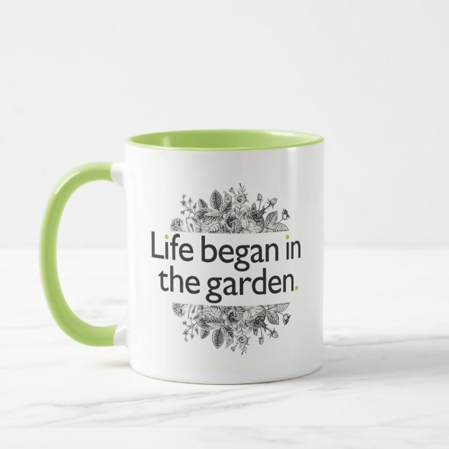 Life Began in the Garden Mug (Left)