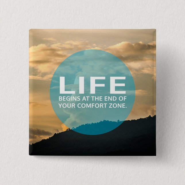 Life Begins 2 Inch Square Button (Front)