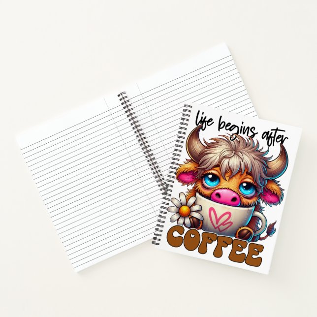 Life Begins After Coffee  Notebook (Inside)