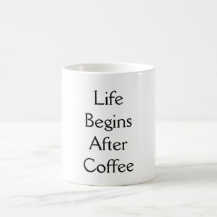 Life Begins After Coffee Typography Mug