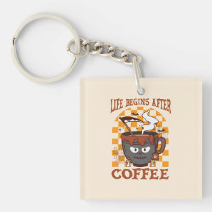 Life Begins After Coffee – Witchy Halloween Keychain