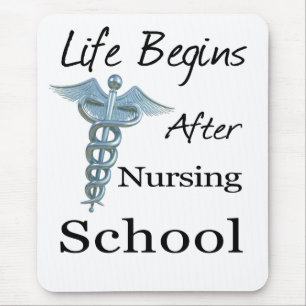 Life Begins After Nursing School Funny Nurse Mouse Pad