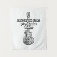 Life begins after playing the guitar. black & whit