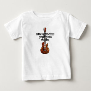 Life begins after playing the guitar. retro colour baby T-Shirt