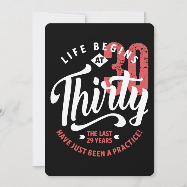 Life Begins at 30 | 30th Birthday Card (Front)