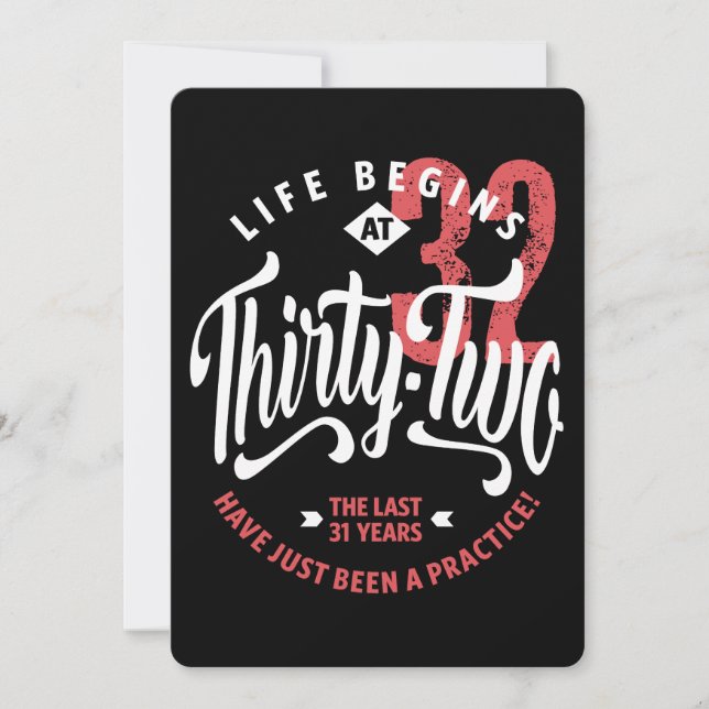 Life Begins at 32 | 32nd Birthday Card (Front)