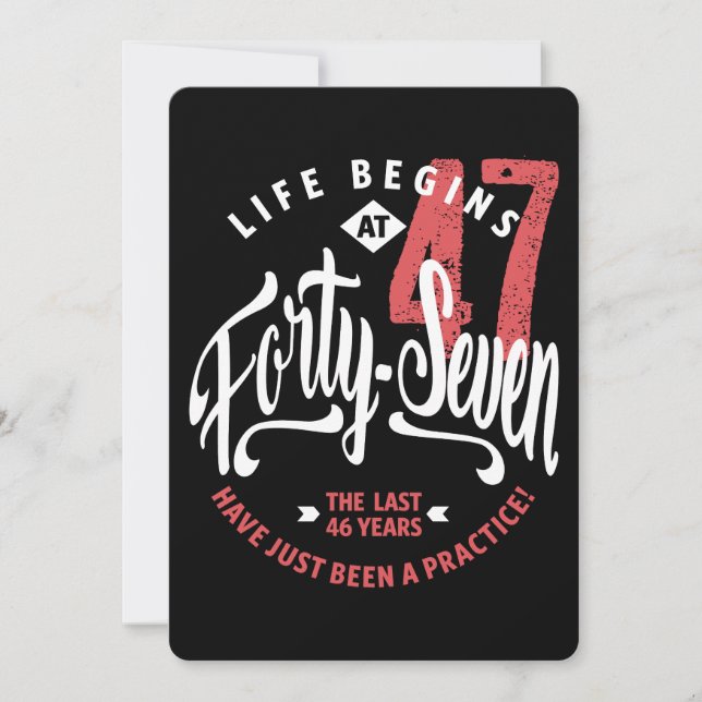 Life Begins at 47 | 47th Birthday Card (Front)
