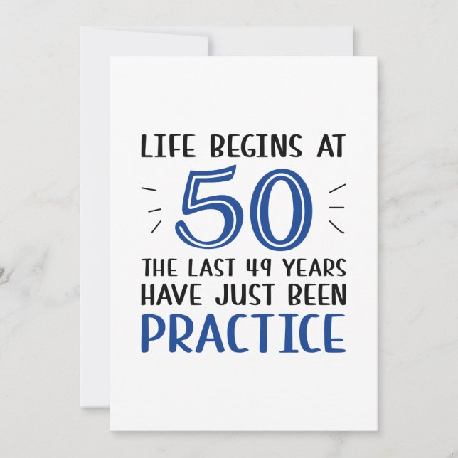 Life Begins At 50 Thank You Card (Front)