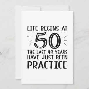 Life Begins At 50 Thank You Card