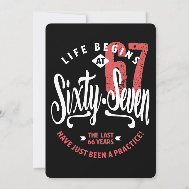 Life Begins at 67 | 67th Birthday Card (Front)