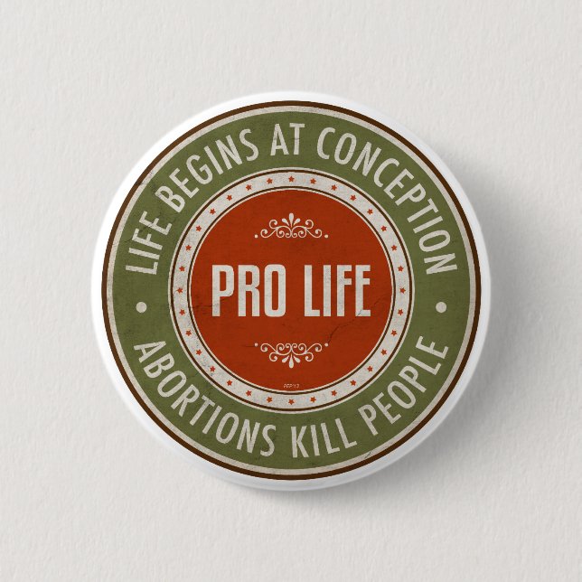 Life Begins At Conception 2 Inch Round Button (Front)