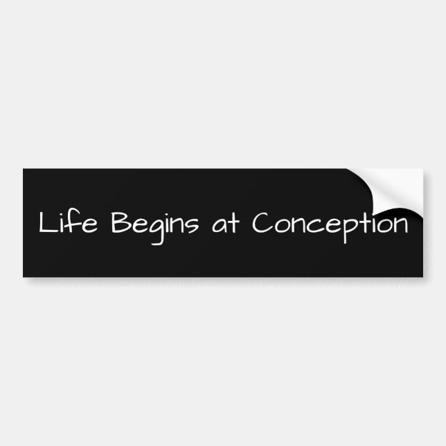 Life Begins at Conception Pro Life Anti Abortion Bumper Sticker (Front)