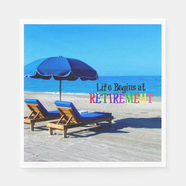 Life Begins at Retirement Napkin (Front)