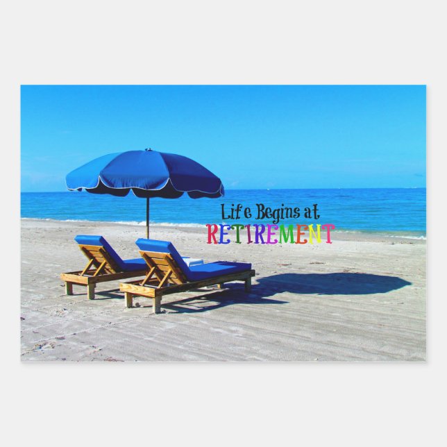 Life Begins at Retirement, popular design, Wrapping Paper Sheet (Front)