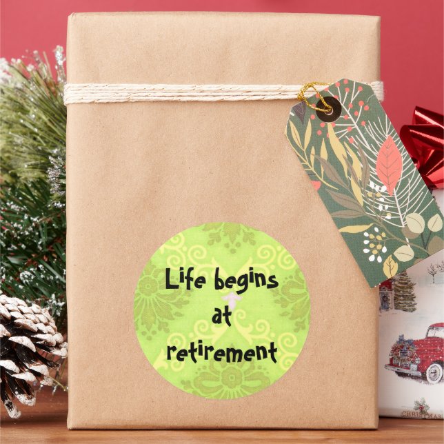 Life begins at retirement Stickers (Holiday)