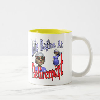 Life Begins At Retirement Two-Tone Coffee Mug