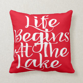 Life Begins At The Lake Throw Pillow