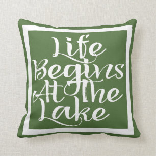 Life Begins At The Lake Throw Pillow