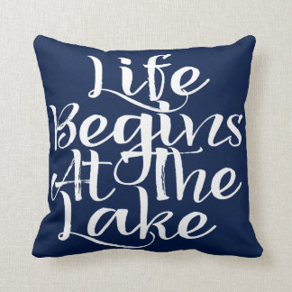 Life Begins At The Lake Throw Pillow
