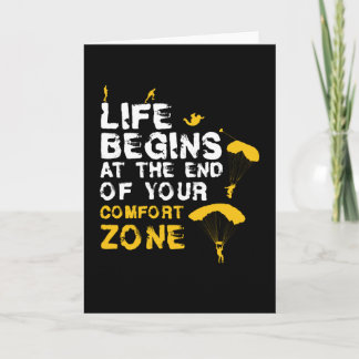 Life Begins Comfort Zone Skydiver Card