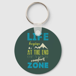 Life begins Inspirational Quote Typography Print Keychain