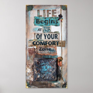Life Begins Quote Mixed Media   Poster