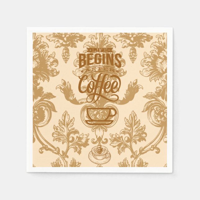 Life begins with coffee napkin (Front)