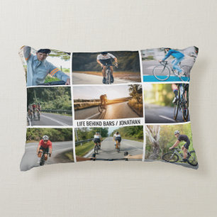 Life Behind Bars Personalize Images Bicycle Lovers Accent Pillow