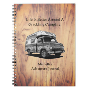 Life Better Crackling Campfire Outdoor Cozy Living Notebook