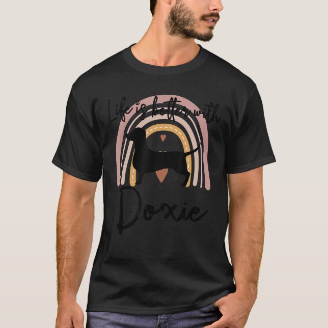 Life Better Doxie Rainbow Dog Women T-Shirt (Front)