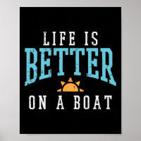Life Better On Boat Funny Sailor Crew Men Boys Kid