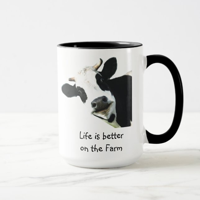 Life Better on the Farm Cow Animal Farm Fun Mug (Right)