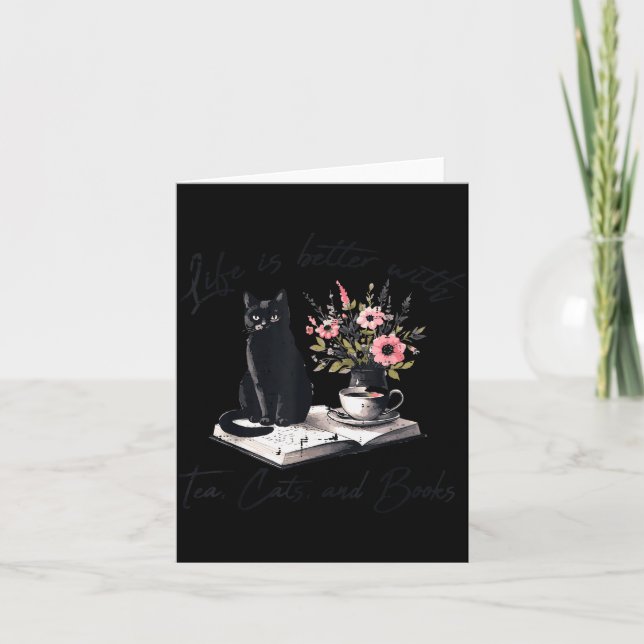 Life Better With 2 Cats Books Kitten Kitty Women G Card (Front)