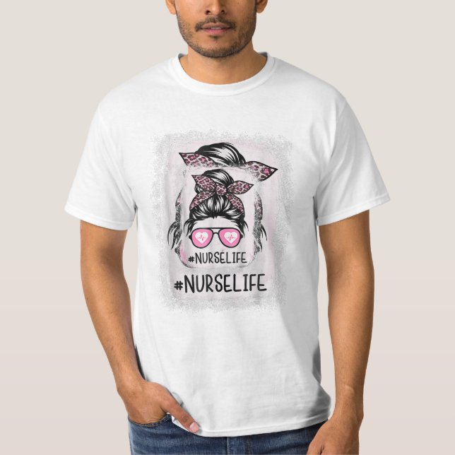 Life Bleached Pink Leopard T-Shirt (Front)