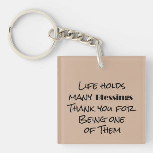 Life Blessings and Thank You Keychain