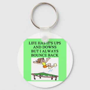 life bouncing trampoline joke keychain