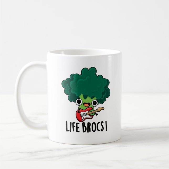Life Brocs Funny Veggie Broccoli Pun  Coffee Mug (Left)