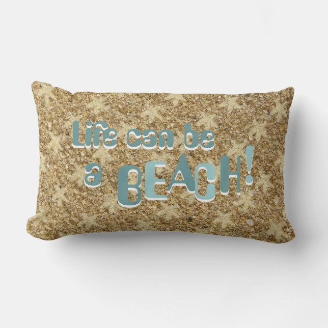 Life can be a Beach Lumbar Pillow (Front)