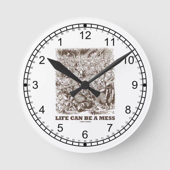 Life Can Be A Mess Wonderland Backwards Clock Face (Front)